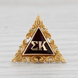 Light Gray Sigma Kappa Pin 14k Gold Enamel Vintage Greek Sorority Badge 1927