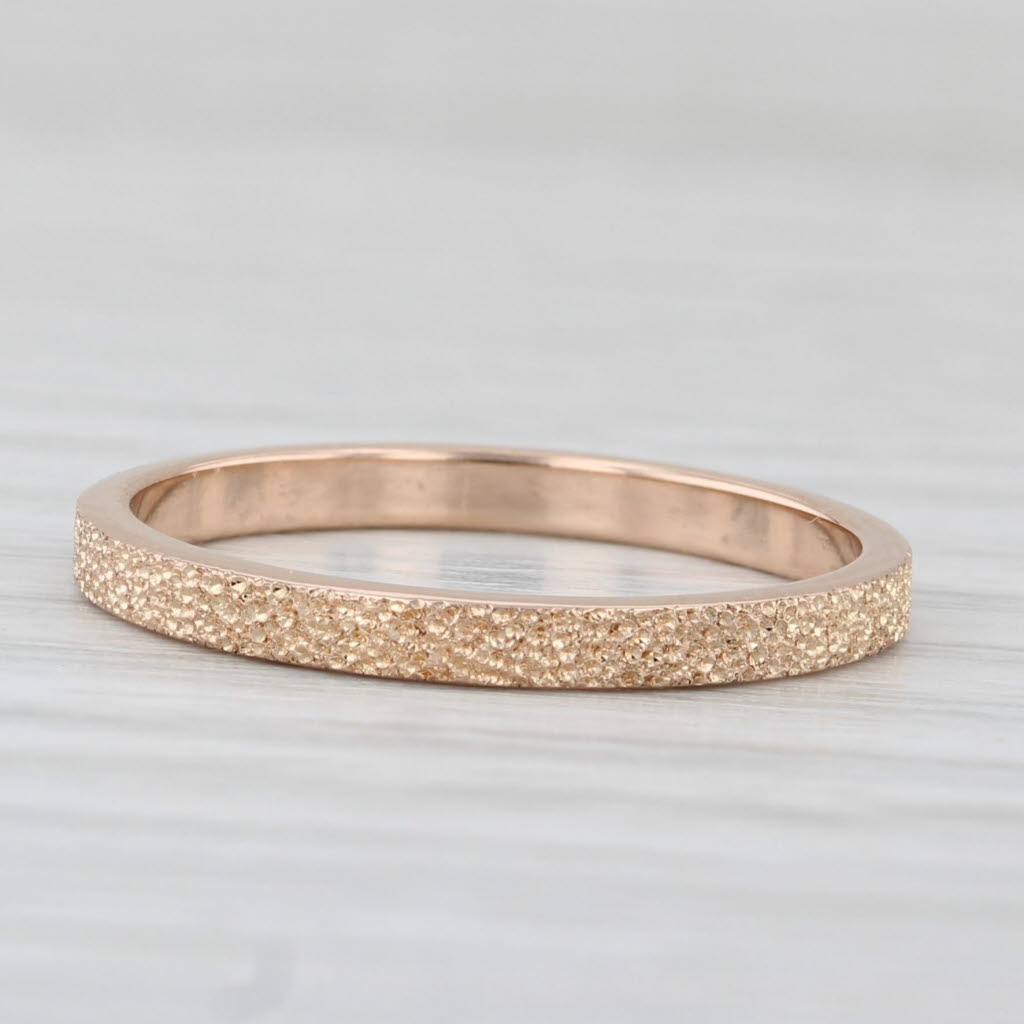 Brushed Rose Gold Ring 14k Wedding Stackable Band Size 6.25