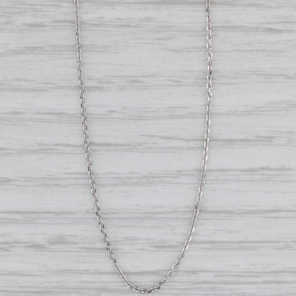 Gray New Cable Chain Necklace 10k White Gold 20" 1.1mm