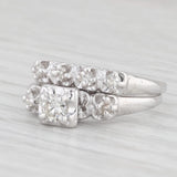 Vintage 0.44ctw Diamond Engagement Ring Wedding Band Bridal Set 14k White Gold