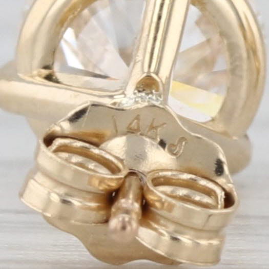 New IGI Lab Grown 2ctw Round Diamond Martini Stud Earrings 14k Gold Studs