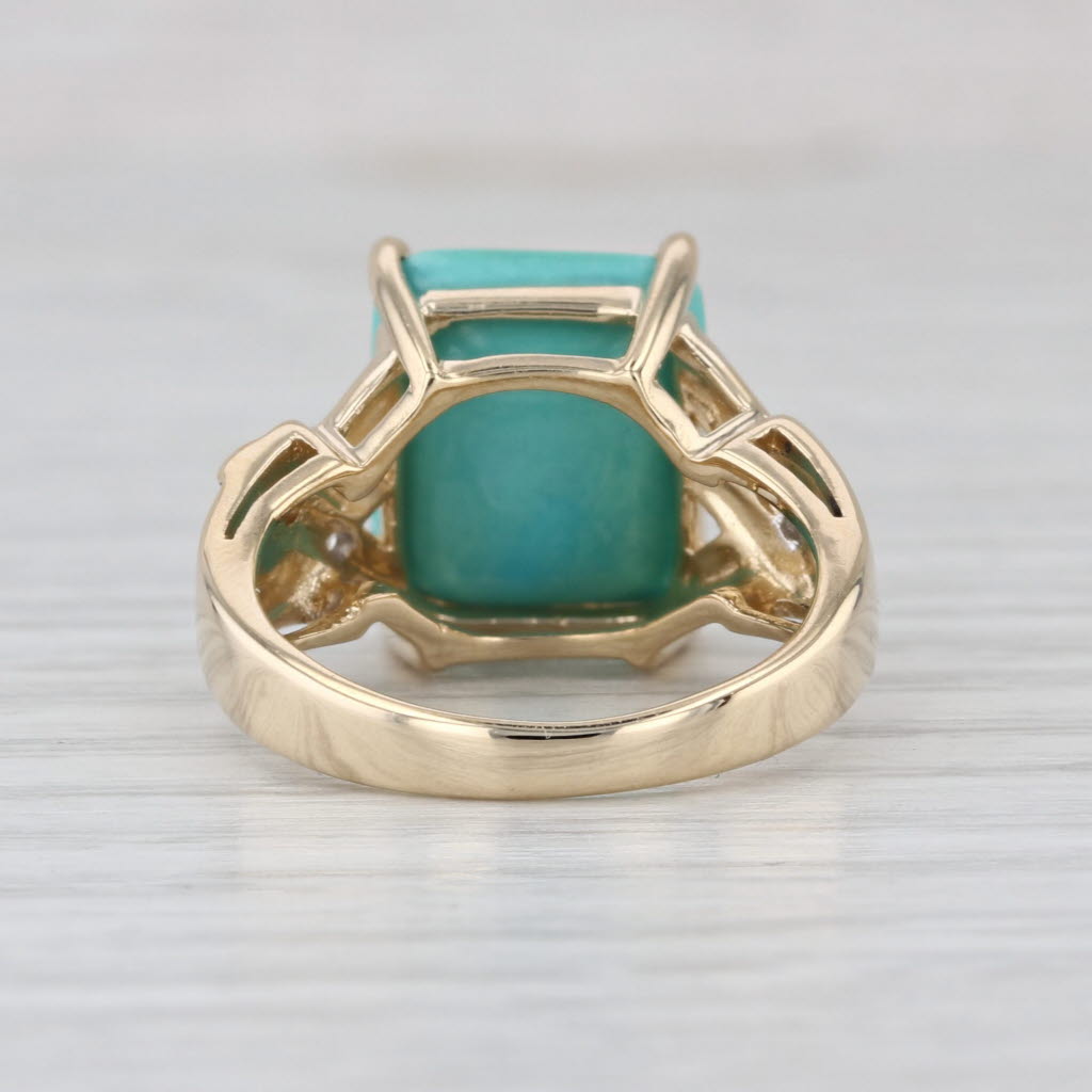 Le Vian Turquoise Diamond Ring 14k Yellow Gold Size 5.5