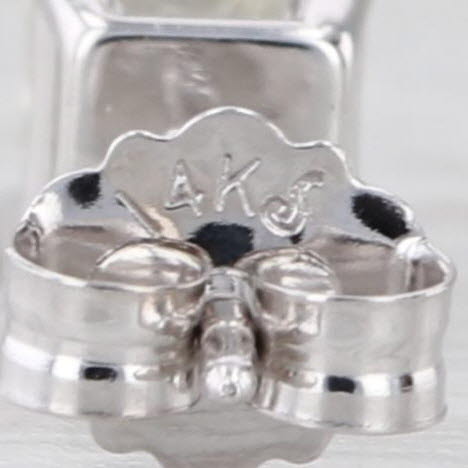 0.55ctw Diamond Princess Stud Earrings 14k White Gold Solitaire Studs