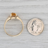 0.77ctw Heart Citrine Diamond Halo Ring 14k Yellow Gold Size 7.5