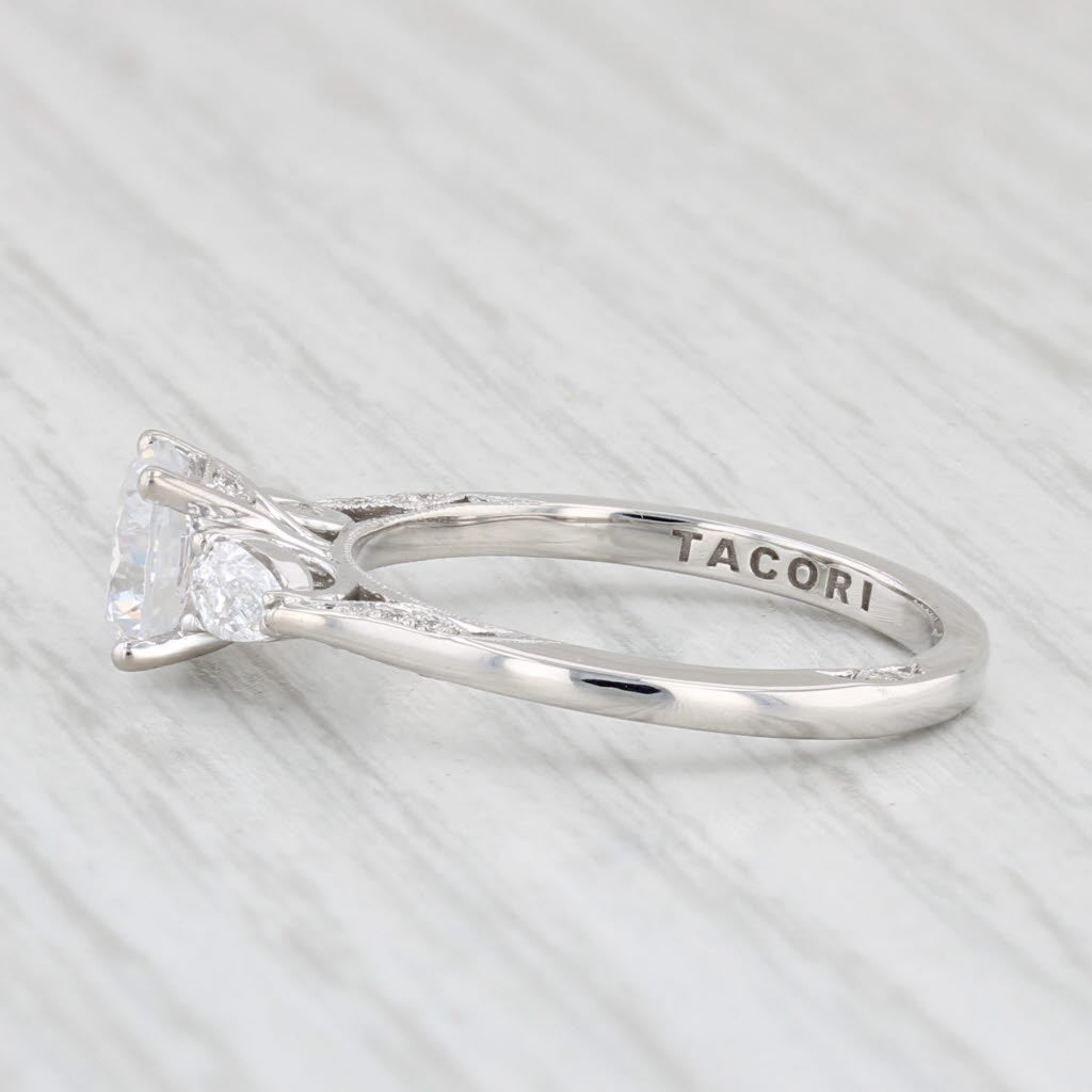 Light Gray Tacori New Round Semi Mount Engagement Ring Diamond 18k Gold Certificate Sz 6.5