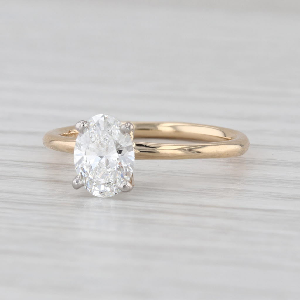 IGI 1.06ct Oval Lab Grown Diamond Solitaire Engagement Ring 14k Gold Sz 7 VVS2 E