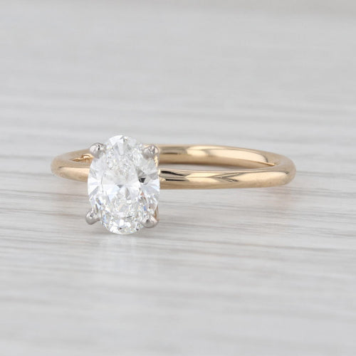IGI 1.06ct Oval Lab Grown Diamond Solitaire Engagement Ring 14k Gold Sz 7 VVS2 E
