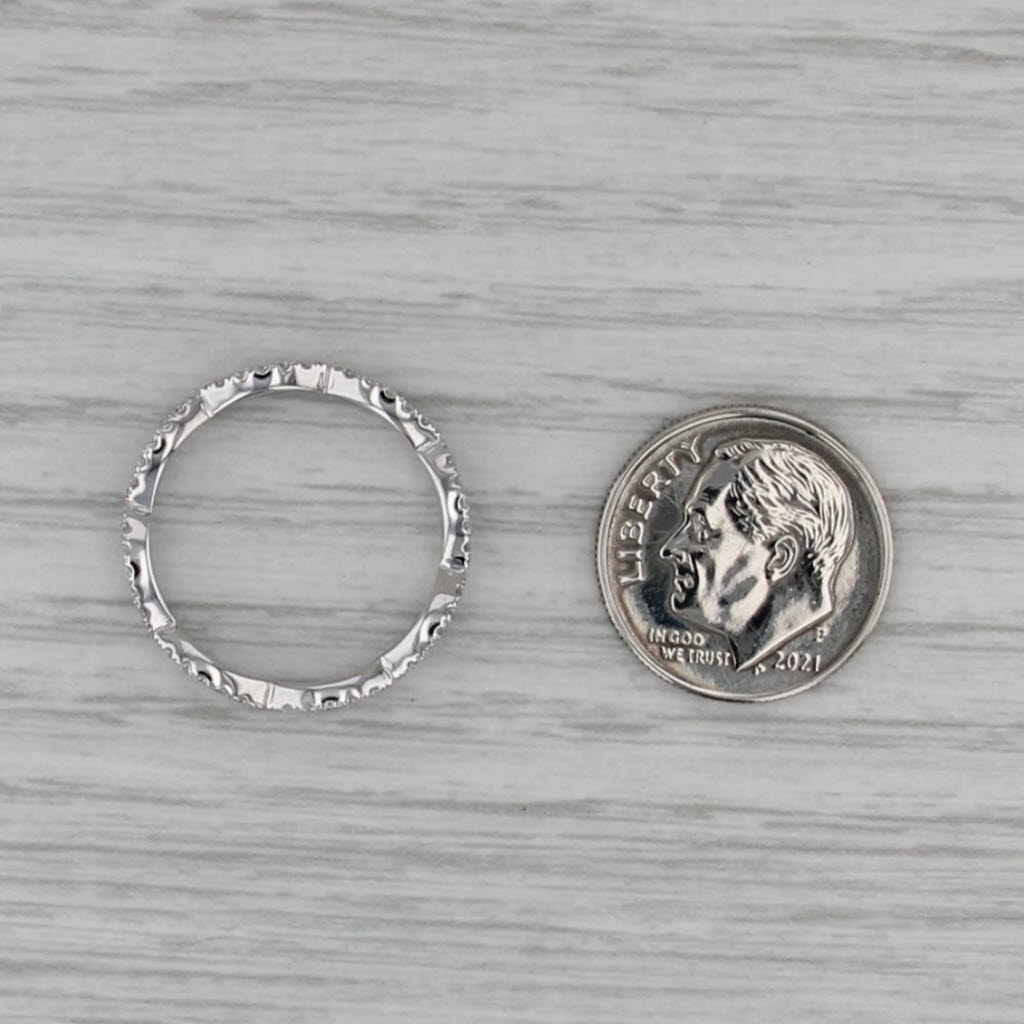 0.46ctw Diamond Woven Eternity Ring 14k White Gold Size 7 Stackable Wedding Band