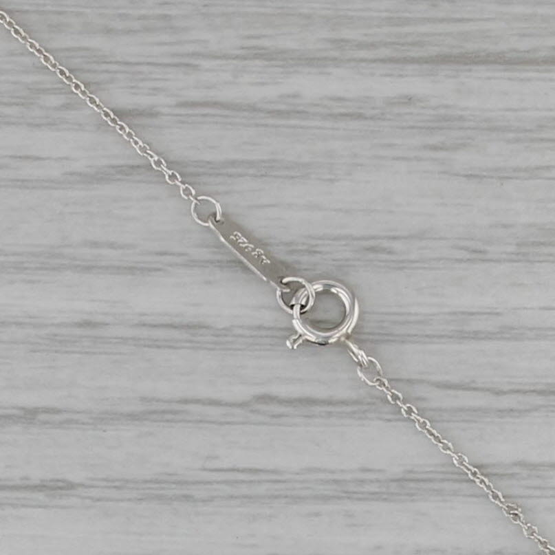 Tiffany Engraved Initial Letter K Disc Pendant Necklace Pouch Sterling Silver