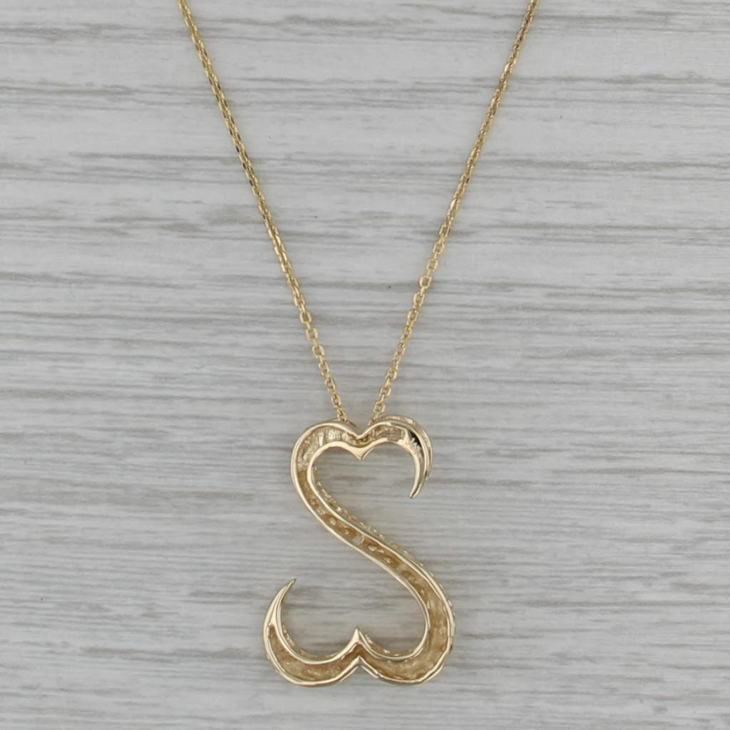 Jane Seymoure Open Hearts Pendant Necklace 14k Yellow Gold 18" Cable Chain