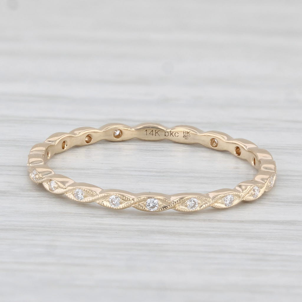 Light Gray New Beverley K Diamond Eternity Ring 14k Yellow Gold Stackable Wedding Band