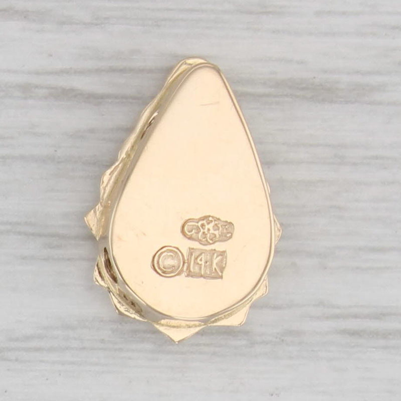 Light Gray Vintage 0.55ct Blue Topaz Slide Charm 14k Yellow Gold Teardrop