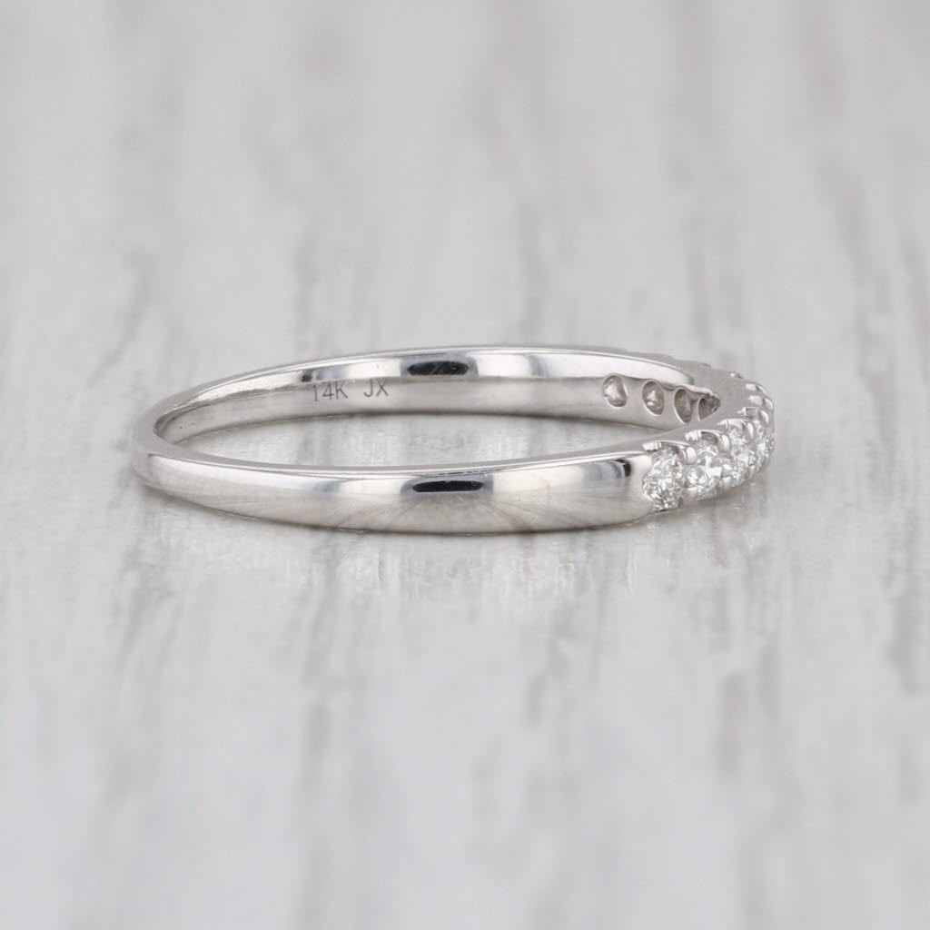 0.20ctw Diamond Wedding Band 14k White Gold Size 7.5 Ring Stackable Anniversary