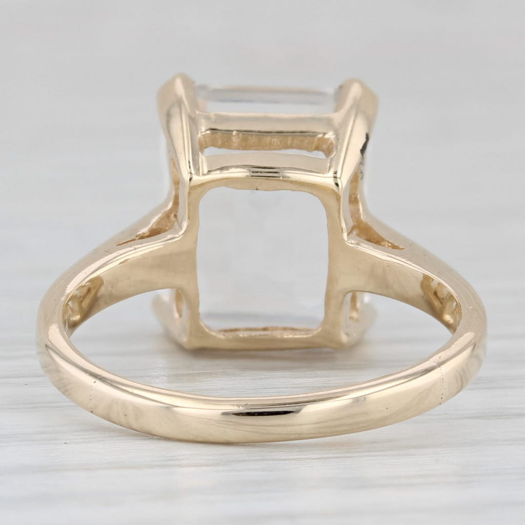 Gray 5.20ct Rock Crystal Quartz Solitaire Ring 14k Yellow Gold Size 7.5