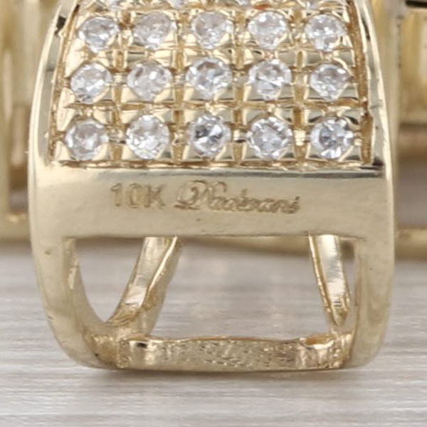 0.55ctw Diamond Cursive Love Pendant 10k Yellow White Gold Statement