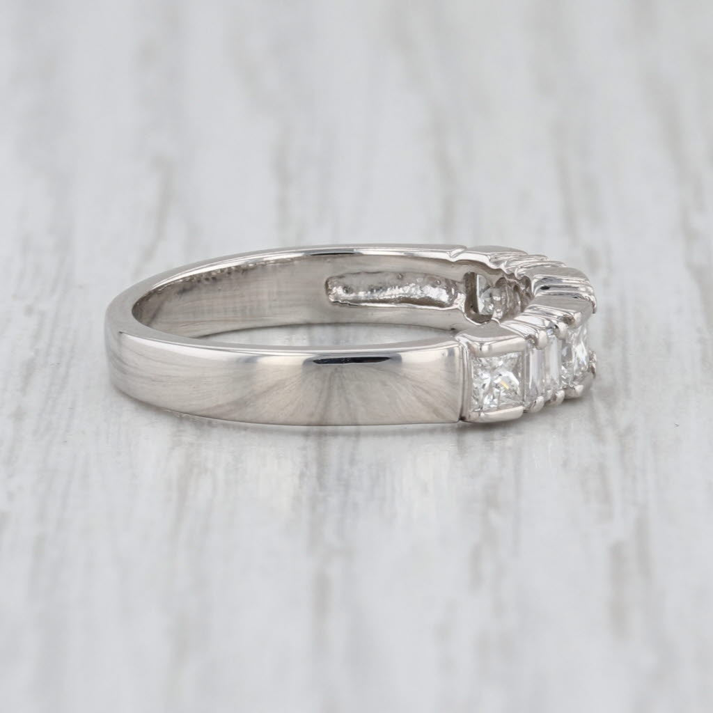 0.88ctw Diamond Platinum Wedding Band 950 Stackable Anniversary Ring