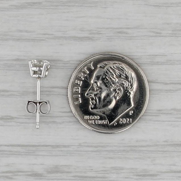 Single 0.46ct Round Brilliant Diamond Solitaire Stud Earring 14k White Gold