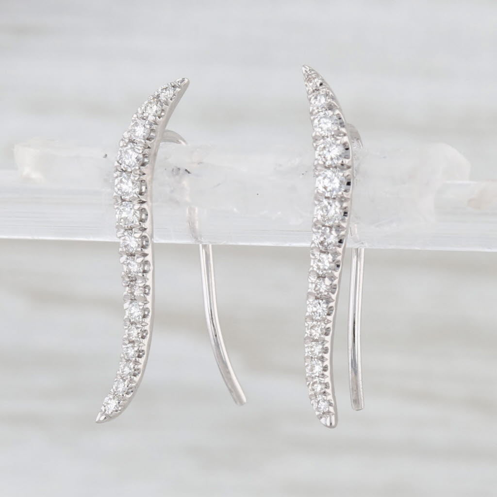 Gabriel & Co 0.26ctw Diamond Journey Drop Earrings 14k White Gold Hook Posts