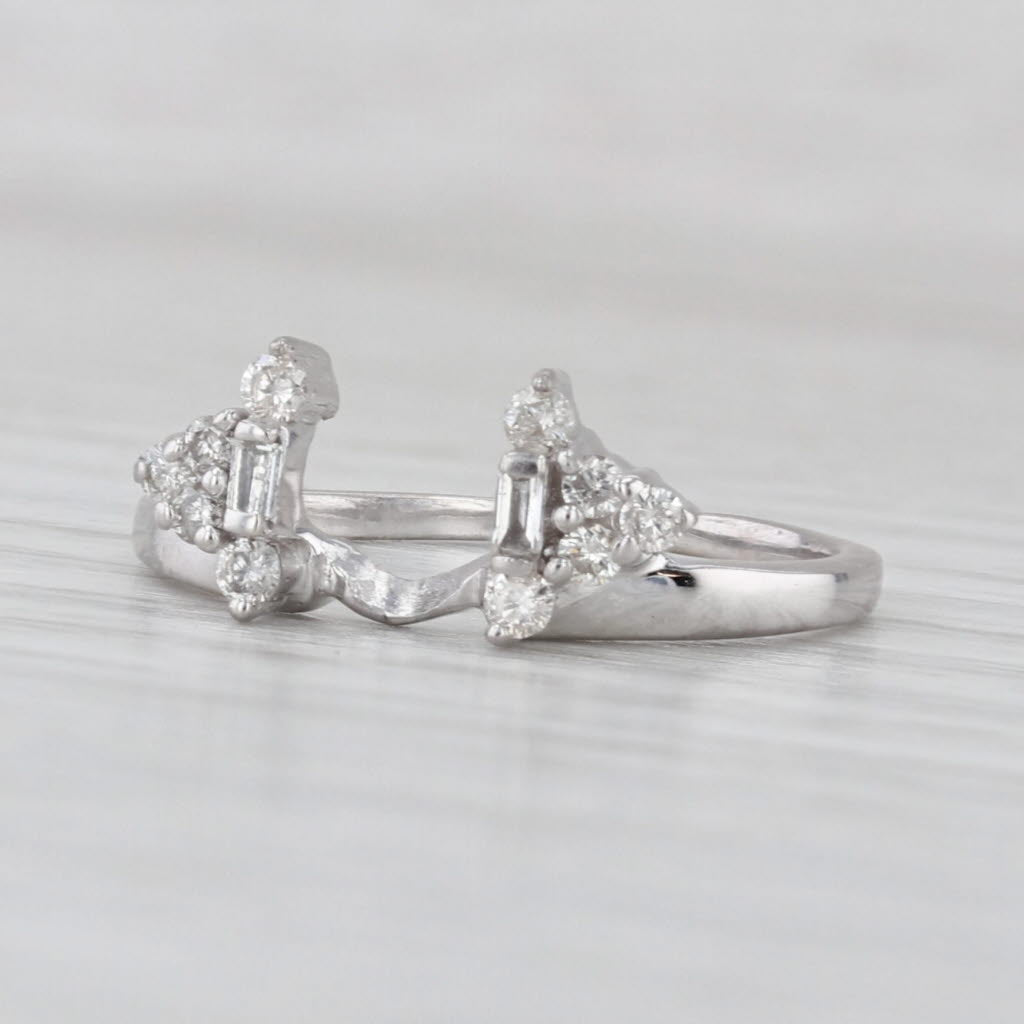 0.26ctw Diamond Ring Ehancer Guard Jacket 14k White Gold Wedding Band Size 6.5