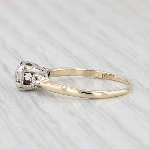 Vintage 0.26ctw Round Diamond Engagement Ring 14k Gold Size 6.5
