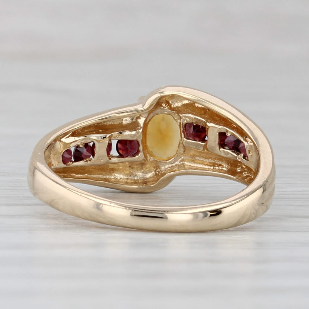 Gray 0.80ctw Citrine Garnet Ring 14k Yellow Gold Size 6.25