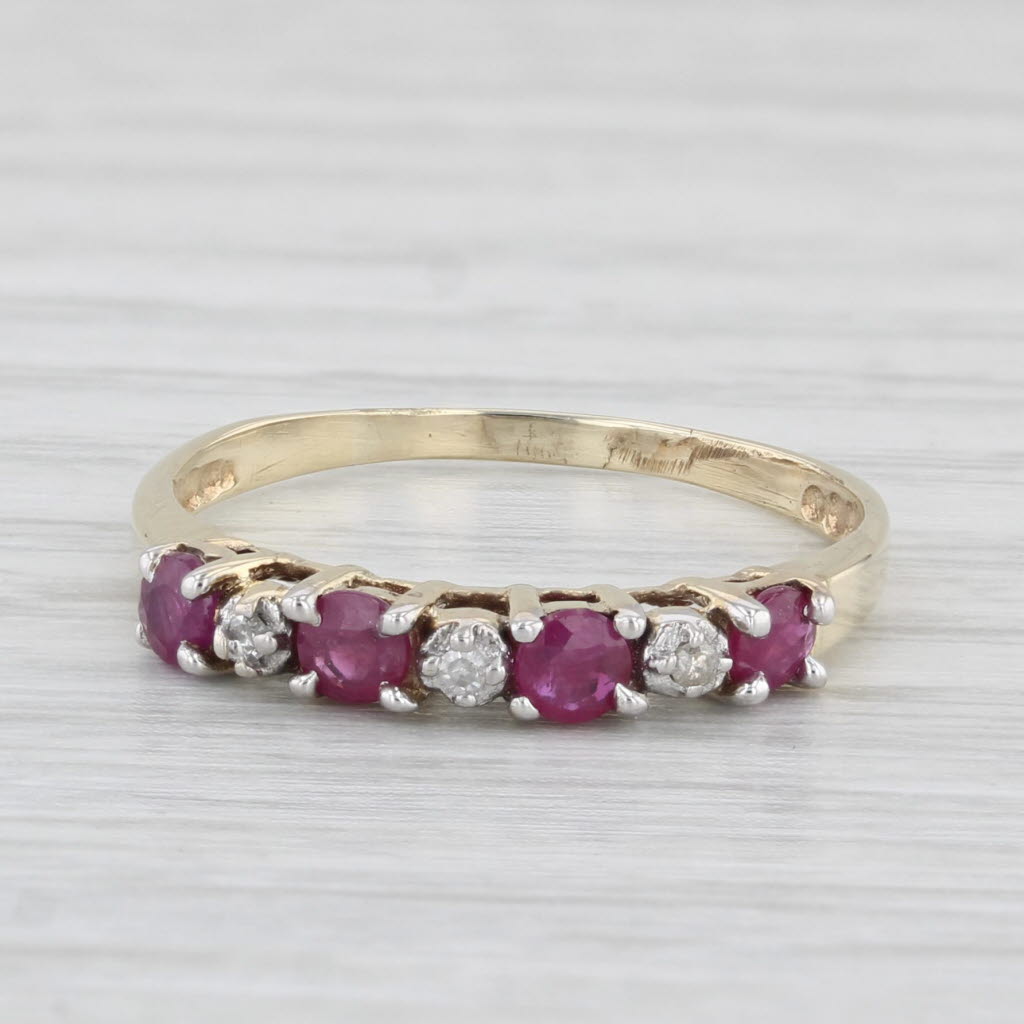 Light Gray 0.50ctw Ruby Diamond Ring 10k Yellow Gold Size 6.5 Stackable Bridal