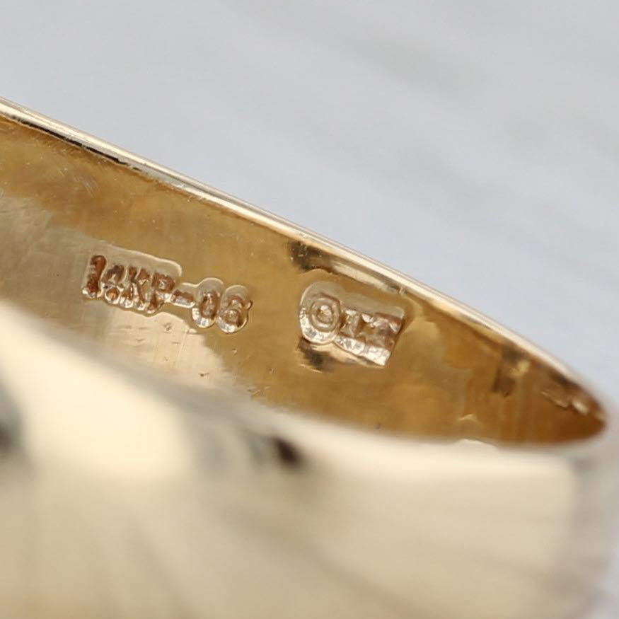 Gray Vintage Men's 0.37ctw Diamond Belcher Setting Ring 14k Yellow Gold Size 12.75