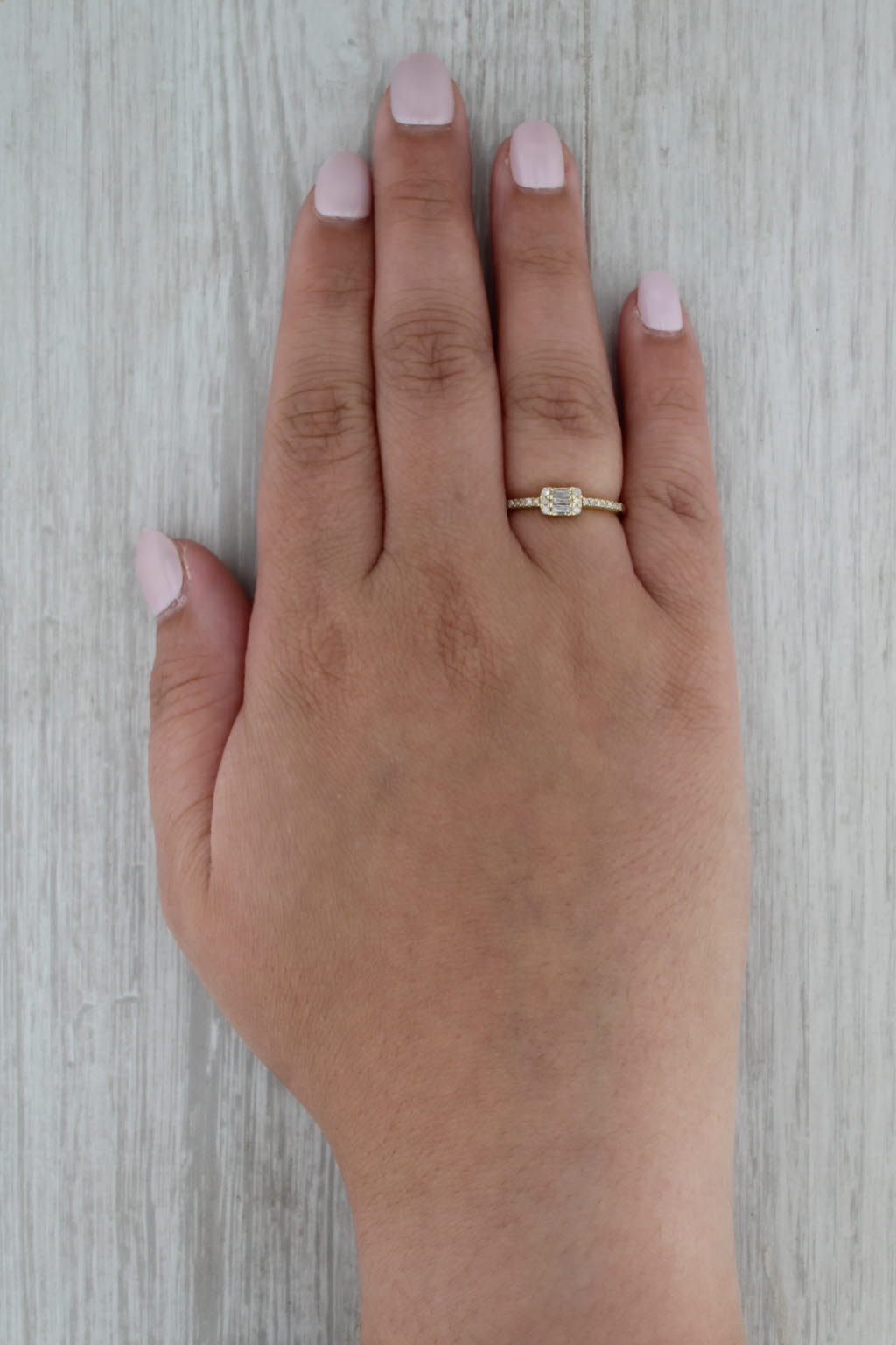 0.22ctw Diamond Ring 10k Yellow Gold Size 7 Stackable Engagement