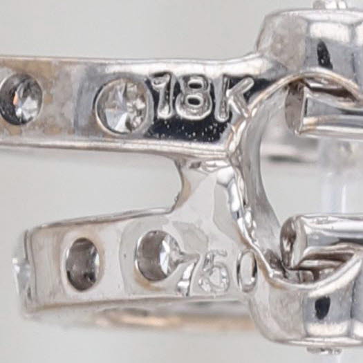 0.92ctw Diamond Double Half Hoop Earrings 18k White Gold Omega Backs
