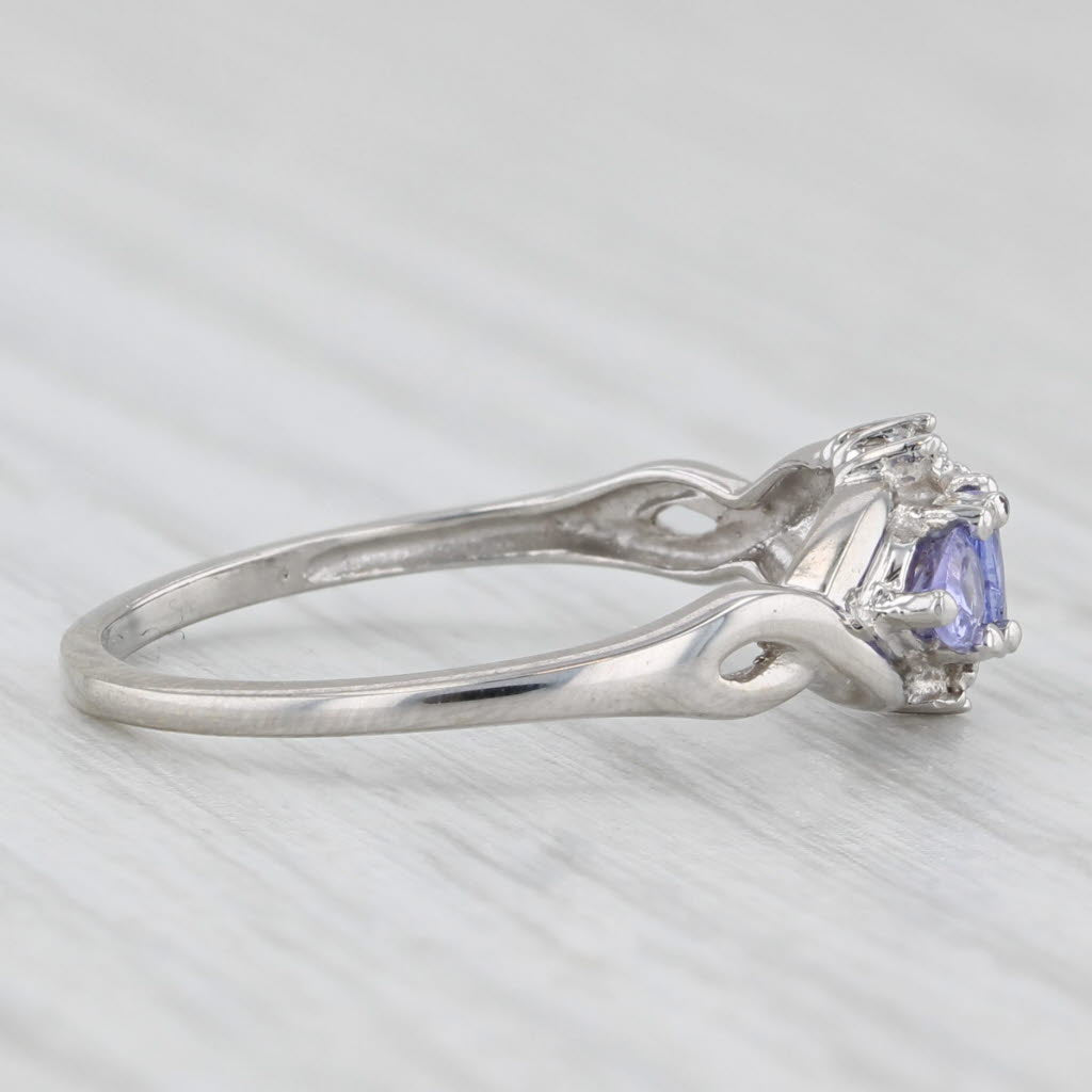 Light Gray 0.37ctw Tanzanite Diamond Ring 10k White Gold Size 7.25