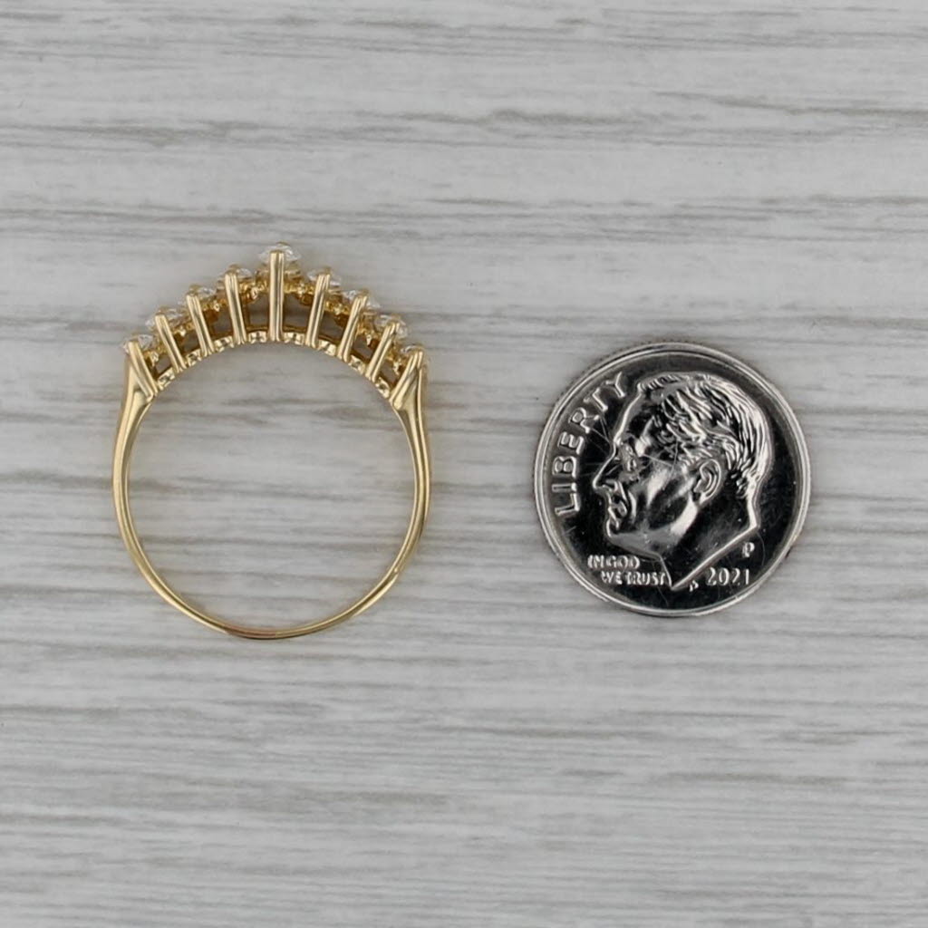 1ctw Marquise Rooftop Diamond Ring 18k Gold Size 8.25 Anniversary Stackable