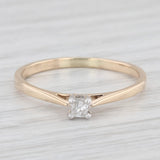 0.10ct Diamond Princess Solitaire Engagement Ring 14k Yellow Gold Size 8.5