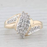 0.14ctw Diamond Cluster Bypass Ring 10k Yellow Gold Size 5.5