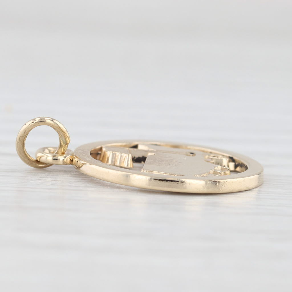 Vintage PGA Tour Golf Souvenir Pendant 14k Yellow Gold Charm