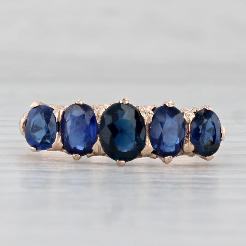 Light Gray Antique Sapphire 2.43ctw Ring 14k Rose Gold Size 9.75 Stackable GIA