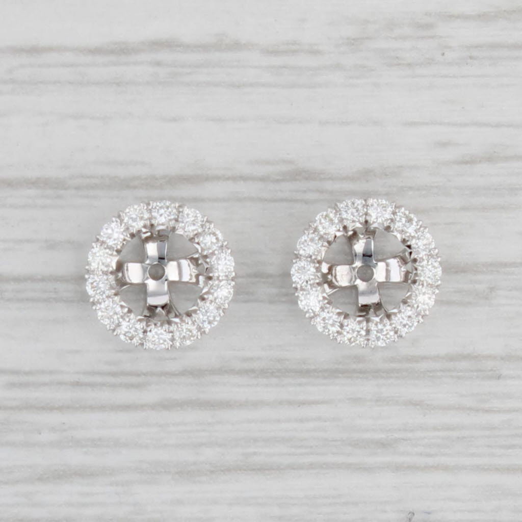 Light Gray 0.42ctw Diamond Earring Jackets Stud Enhancers 14k White Gold Eloquence Werdiger