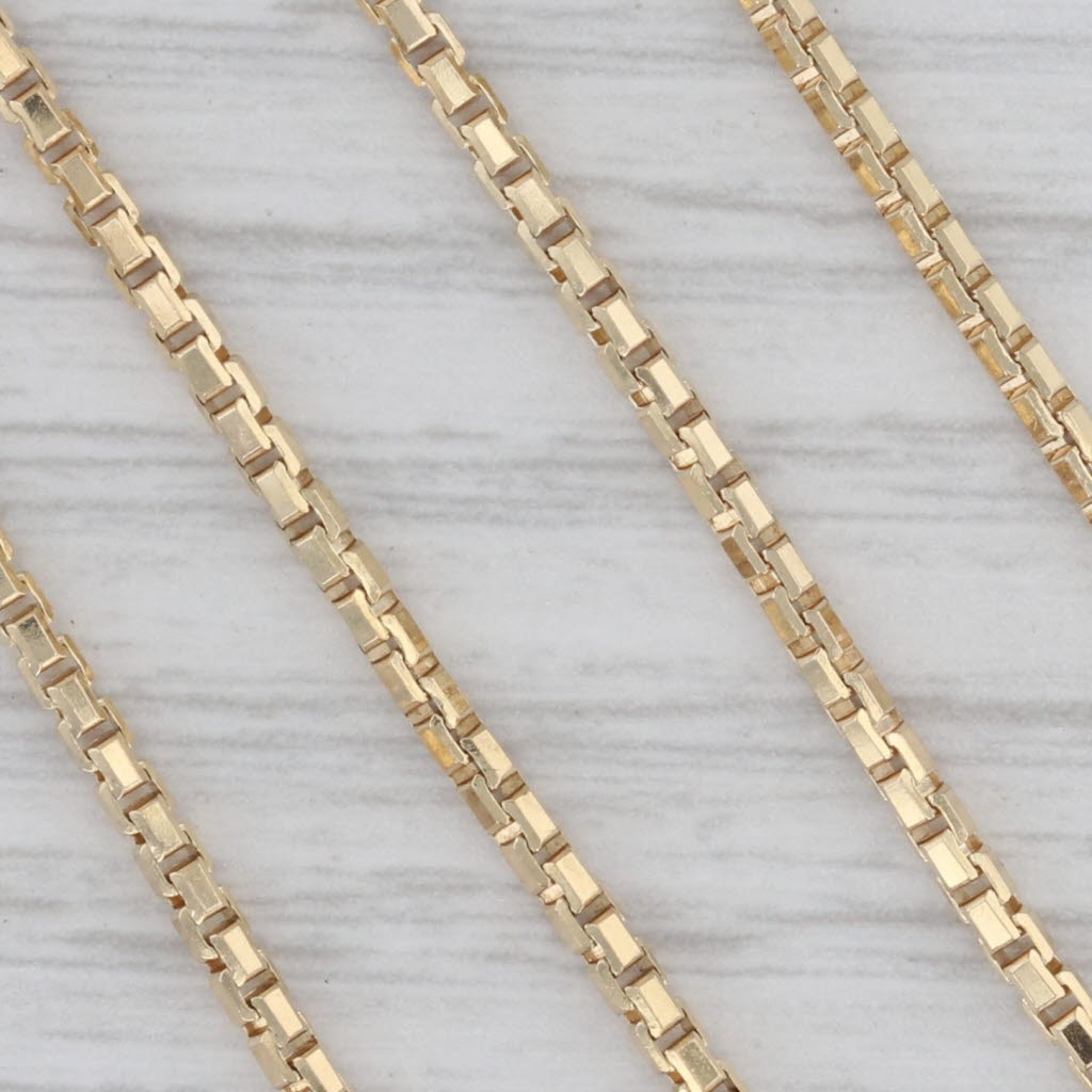 Gray Round Box Chain Necklace 14k Yellow Gold 24" 1.6mm