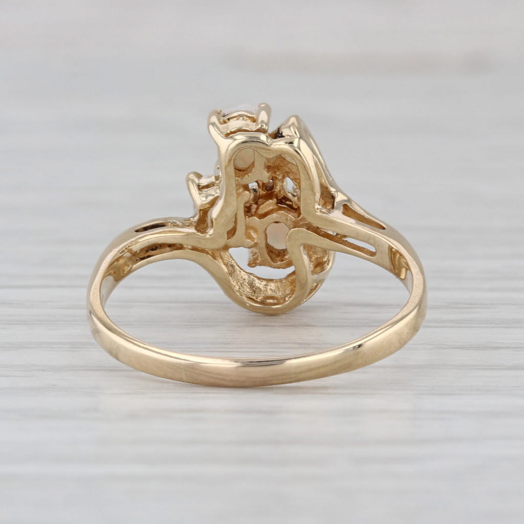 Oval Opal Diamond Ring 14k Yellow Gold Size 8.25