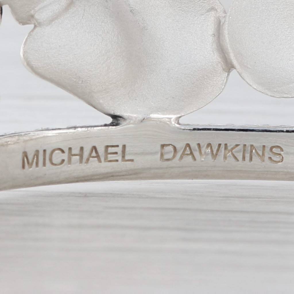 Michael Dawkins Flower Petals Cuff Bracelet Sterling Silver Statement 7.5"