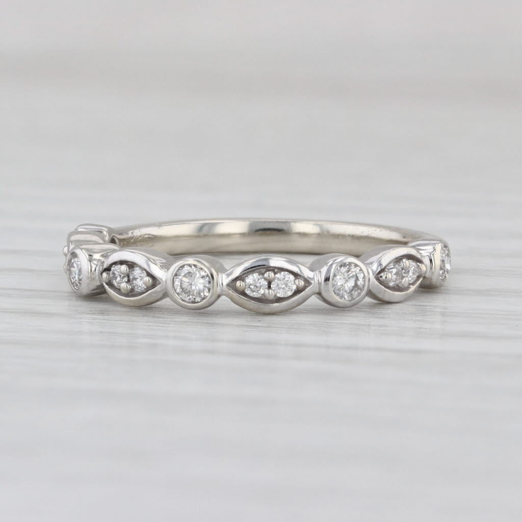 0.25ctw Diamond Stackable Ring 10k White Gold Size 6.5 Wedding Band