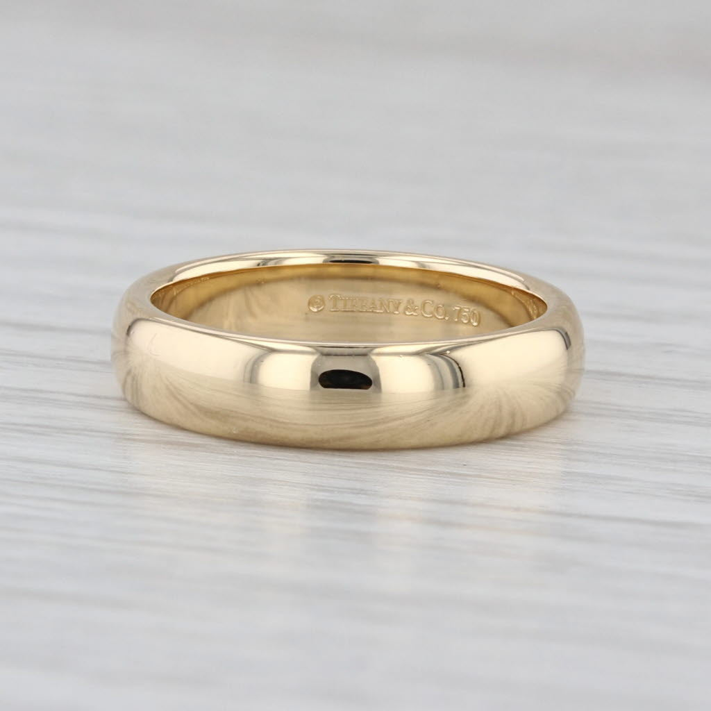 Tiffany & Co Forever 4.5mm Wedding Band 18k Yellow Gold Size 5.75-6 Ring