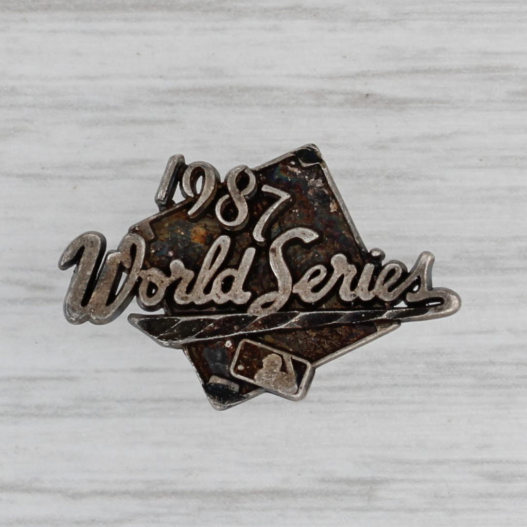 Gray 1987 World Series MLB Baseball Commemorative Souvenir Tie Pin Sterling Silver