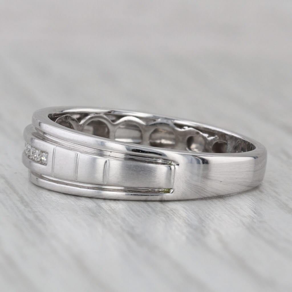 Gray Diamond Wedding Band 10k White Gold Size 10 Men's Ring