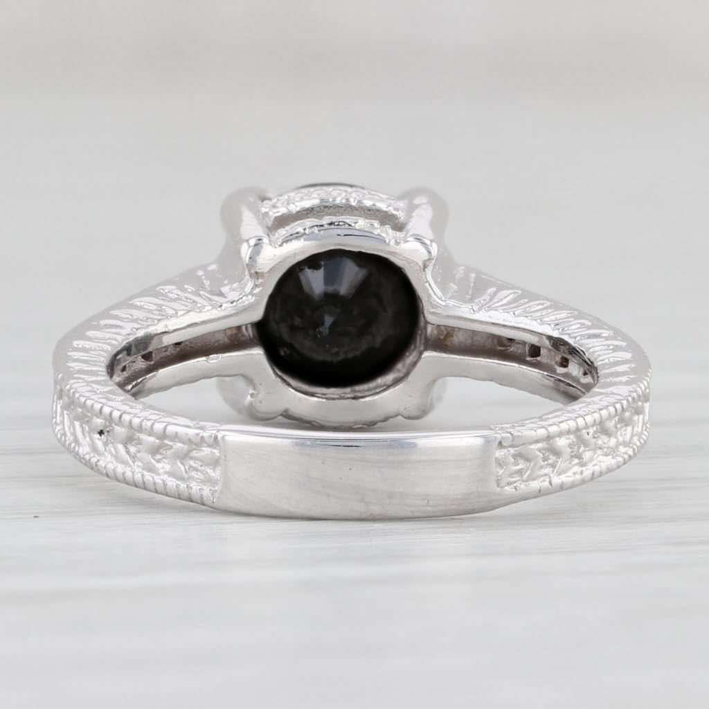 Light Gray 2.70ctw Black Diamond Ring 14k White Gold Size 6 Engagement