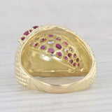 1.70ctw Diamond Ruby Flower Ring 18k Yellow Gold Size 7.5 Cocktail