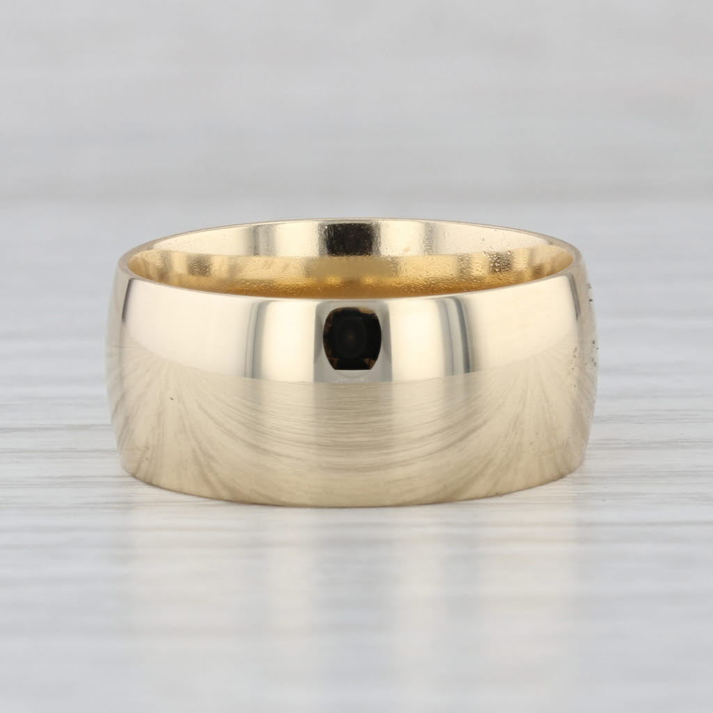 Polished Solid Gold Wide Band Ring 10k Yellow Gold Size 11-11-25 Men's Wedding