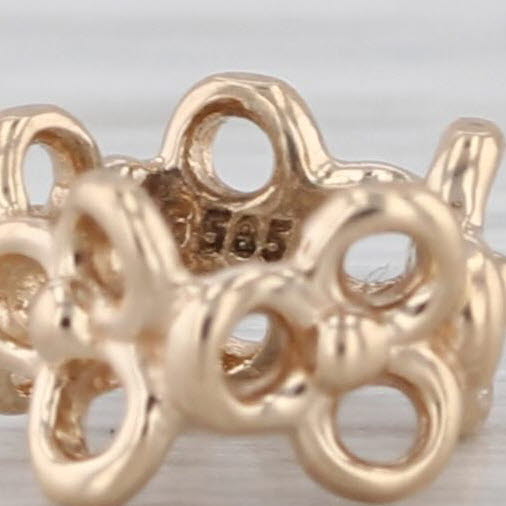 Authentic Pandora Trinity Spacer Charm 750451 14k Gold Retired Bead Flower