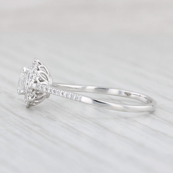 0.32ctw Teardrop Diamond Halo Engagement Ring 10k White Gold Size 9.75 Pear