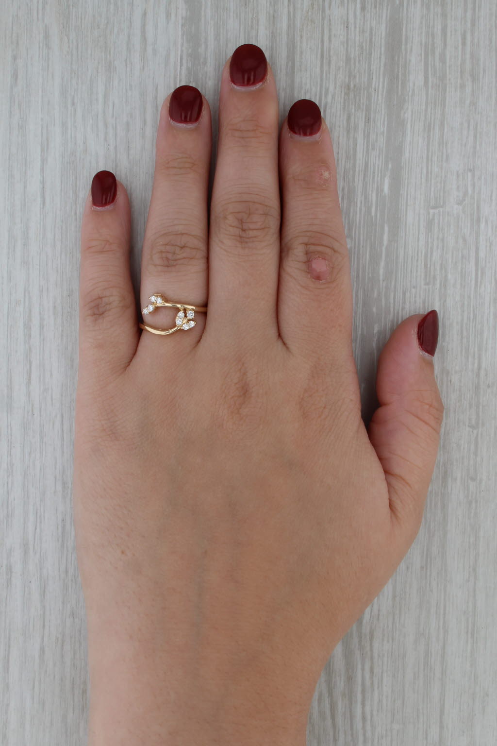 0.18ctw Diamond Ring Guard Enhancer Jacket 18k Yellow Gold Bridal Size 6.5
