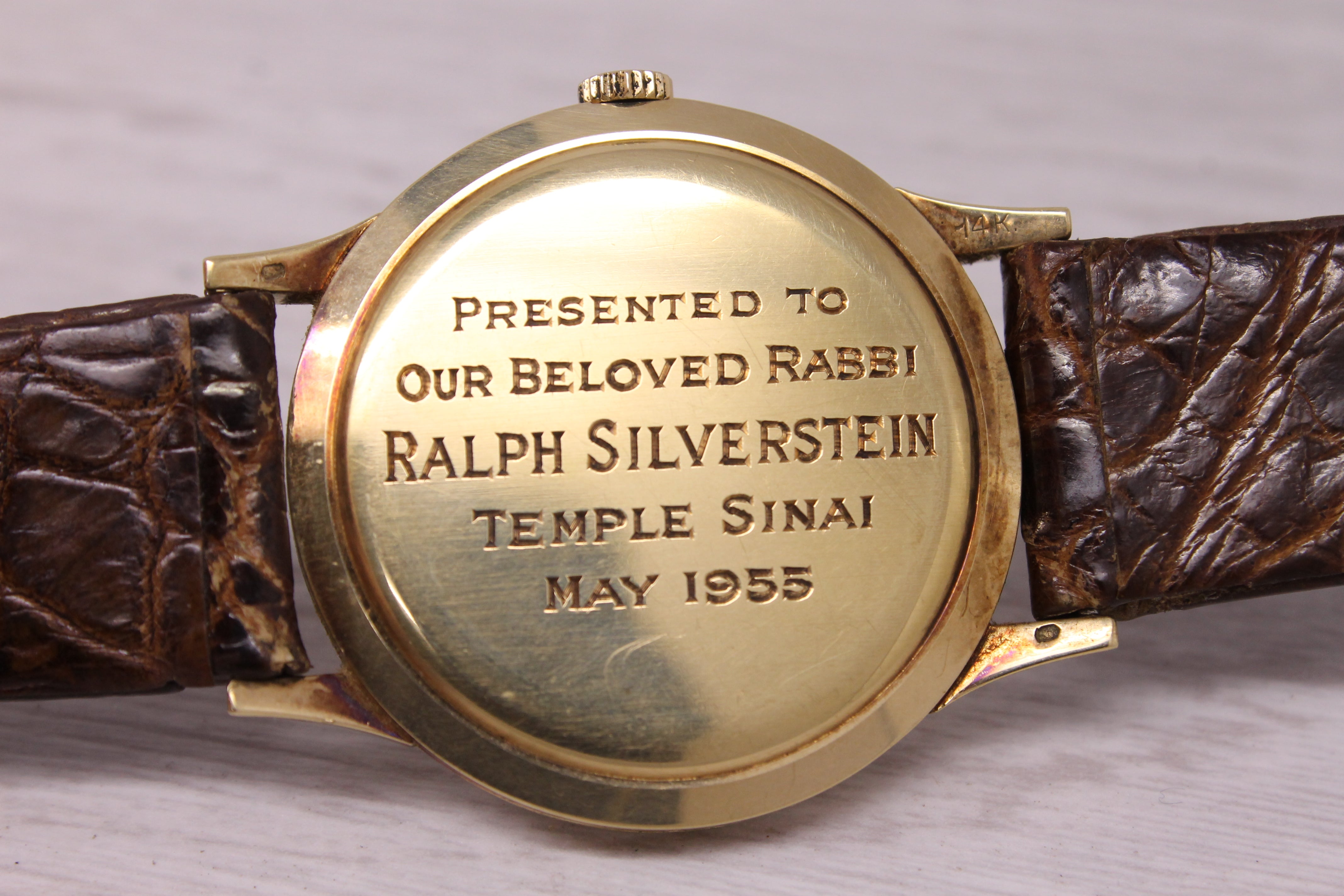 Vintage c.1950 Omega 35mm 14k Yellow Gold Calatrava Dress Watch c.371 Original
